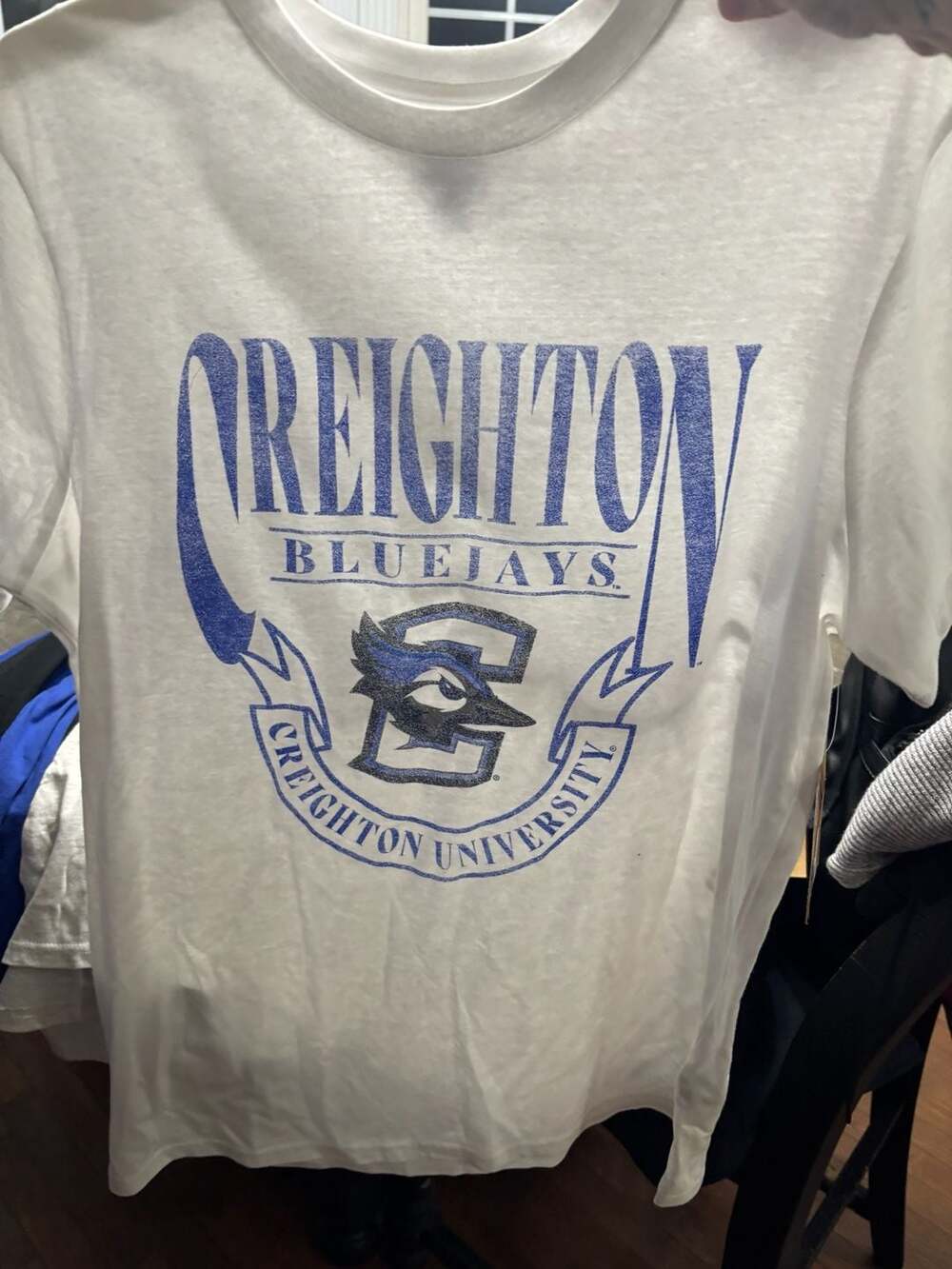 Rivalry Threads Creighton Bluejays Distressed White T-Shirt Size Large